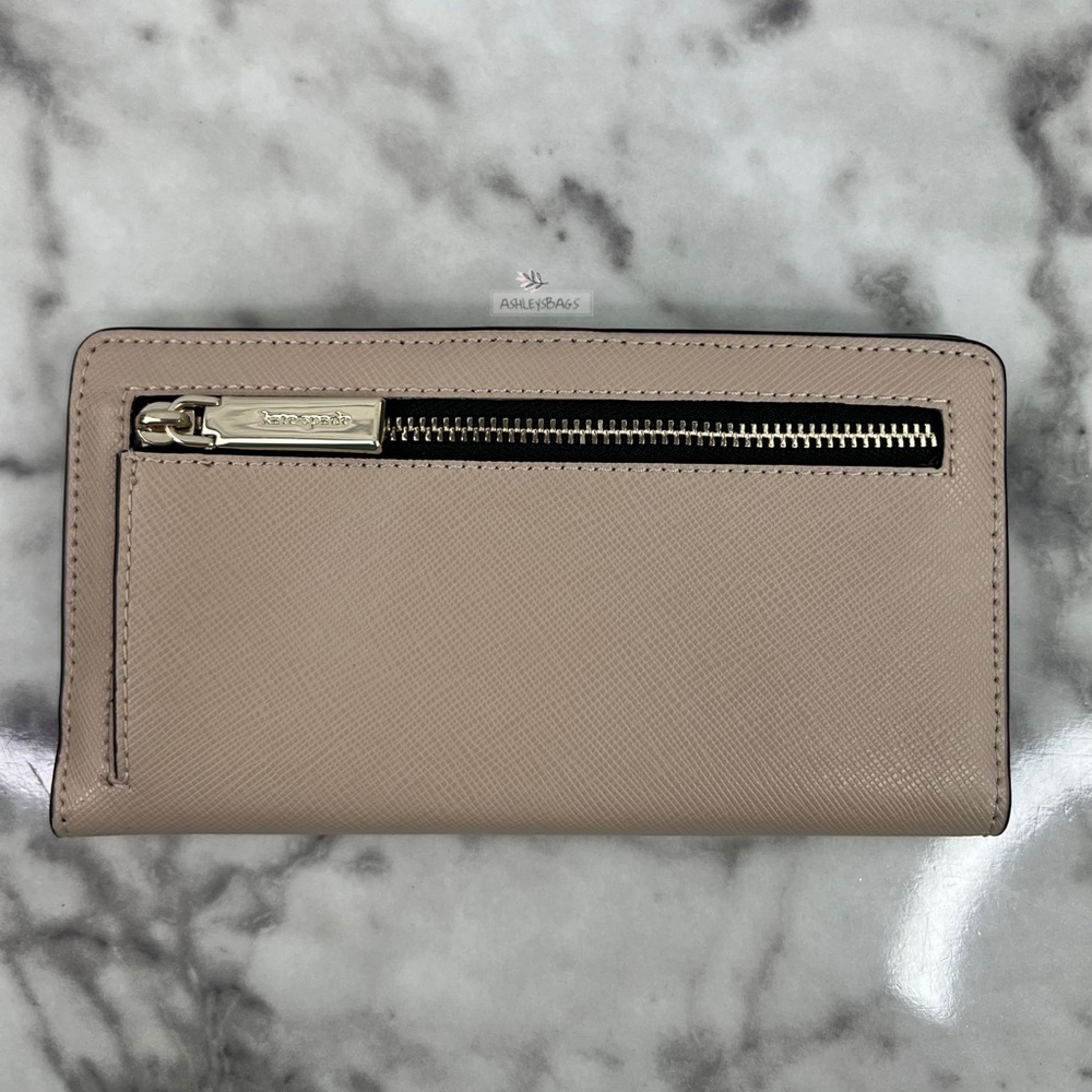 Kate Spade Staci Large Slim Bifold Wallet In Warm Beige - Picture 3 of 4